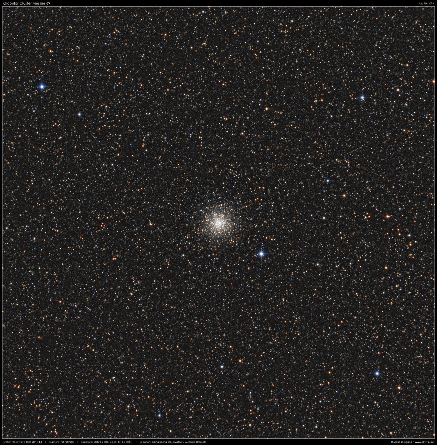 Kugelsternhaufen M69 im Sternbild Schtze
