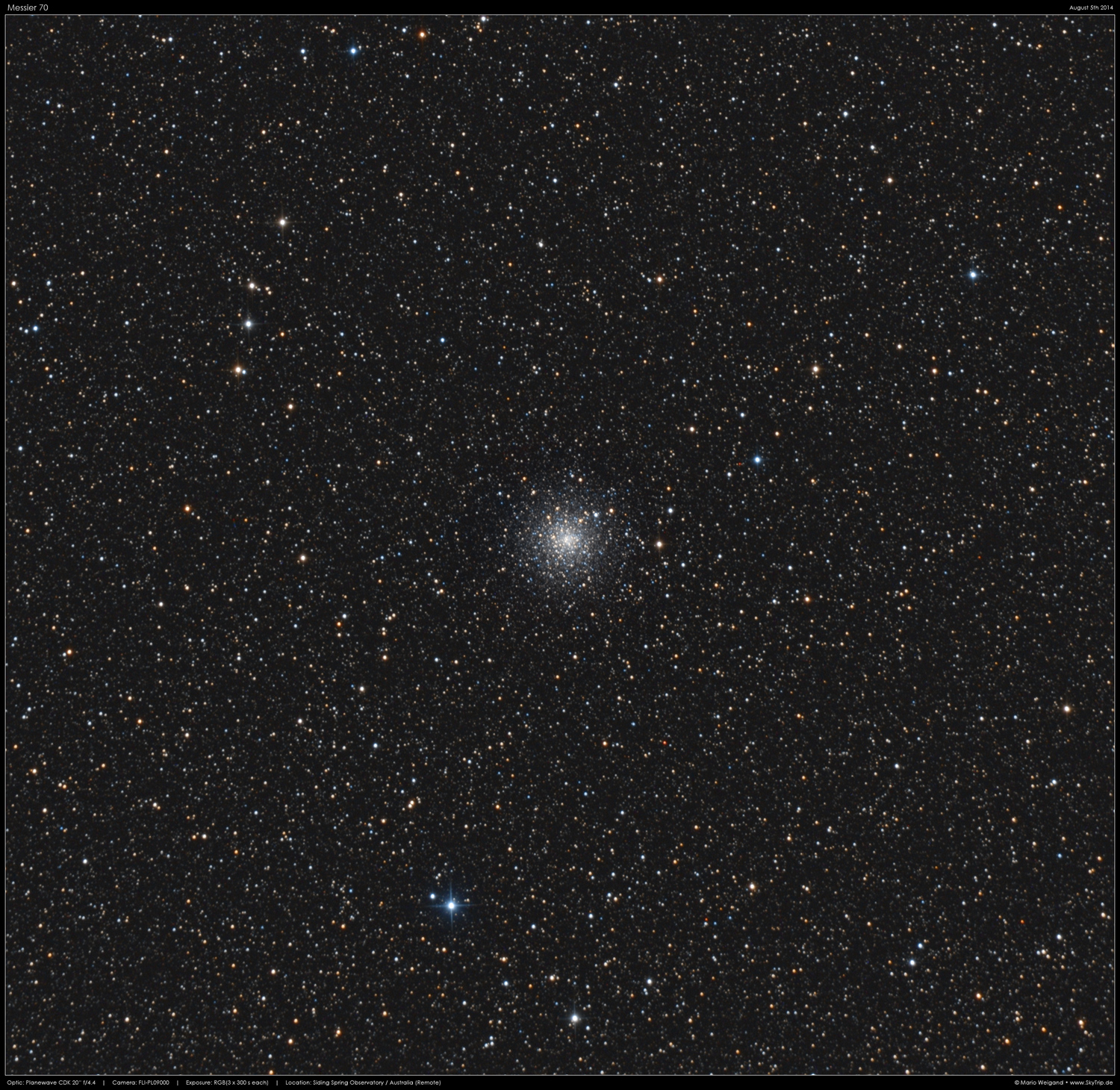 Kugelsternhaufen M70 im Sternbild Schtze