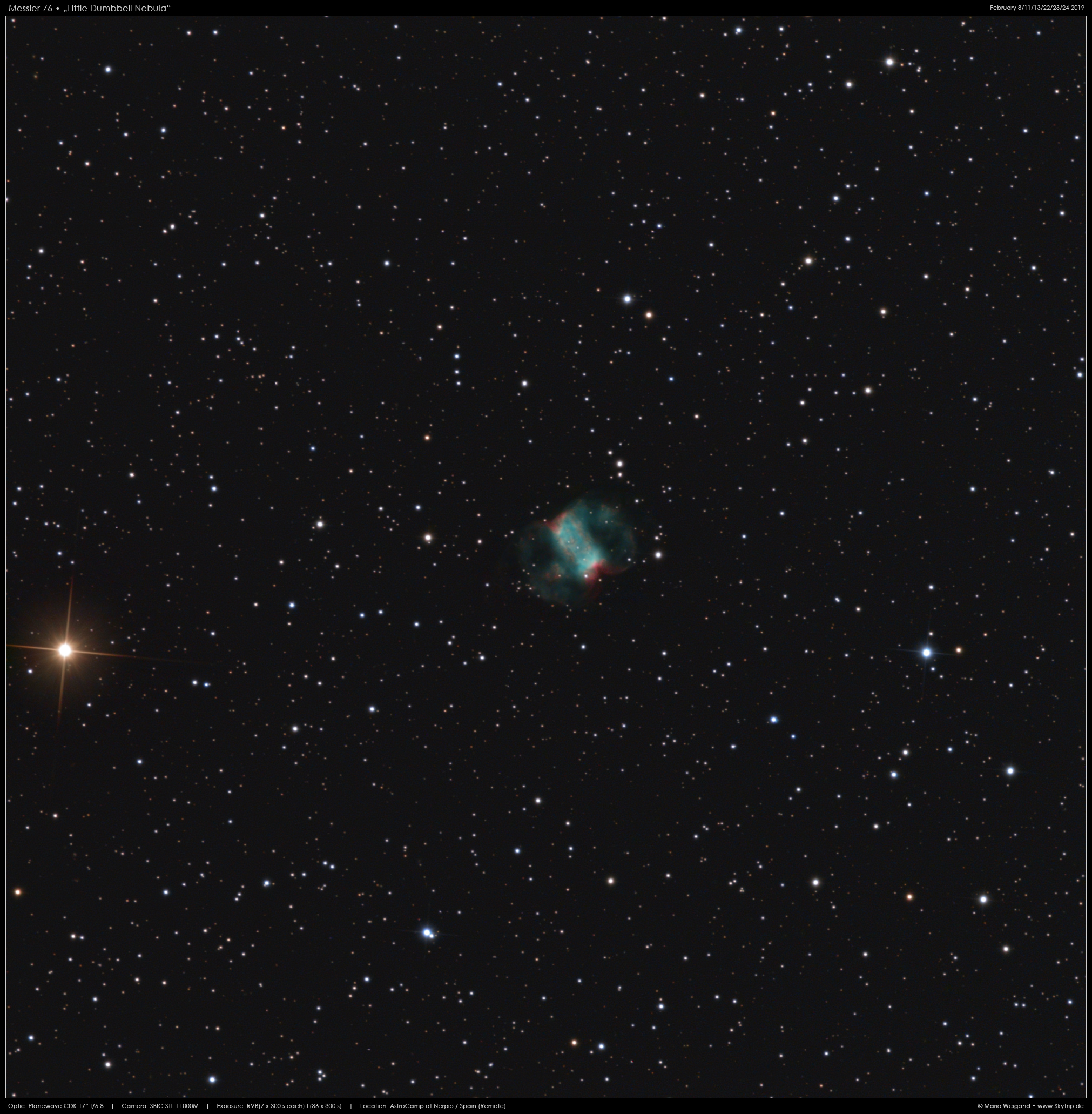 Der kleine Hantelnebel Messier 76