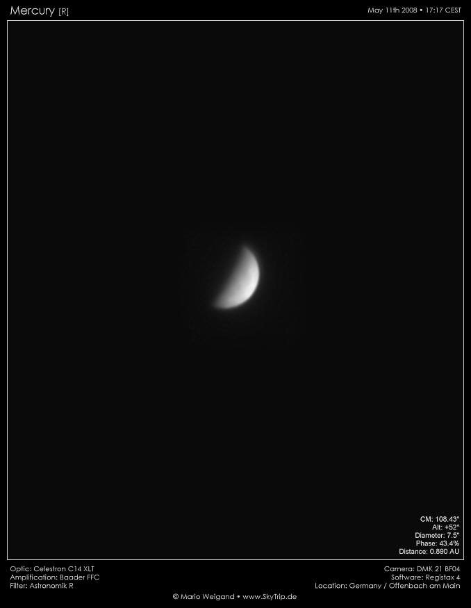 Merkur am Taghimmel des 11.05.2011