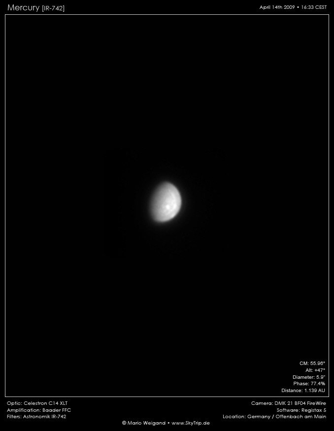 Merkur am 14.04.2009