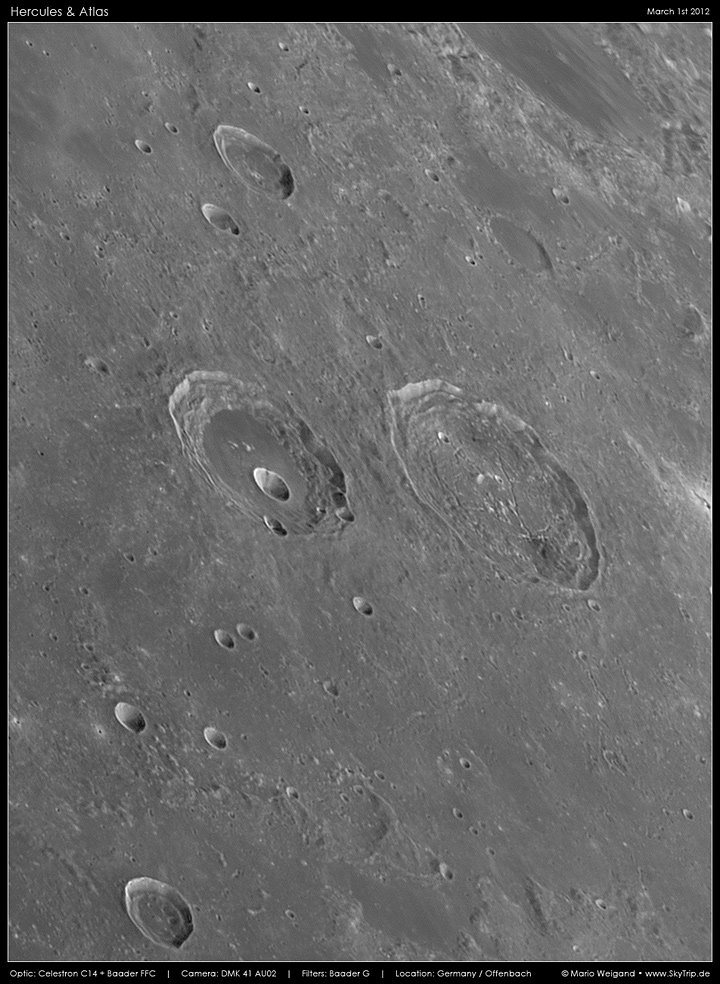 Mondfoto: Herkules & Atlas bei hohem Sonnenstand