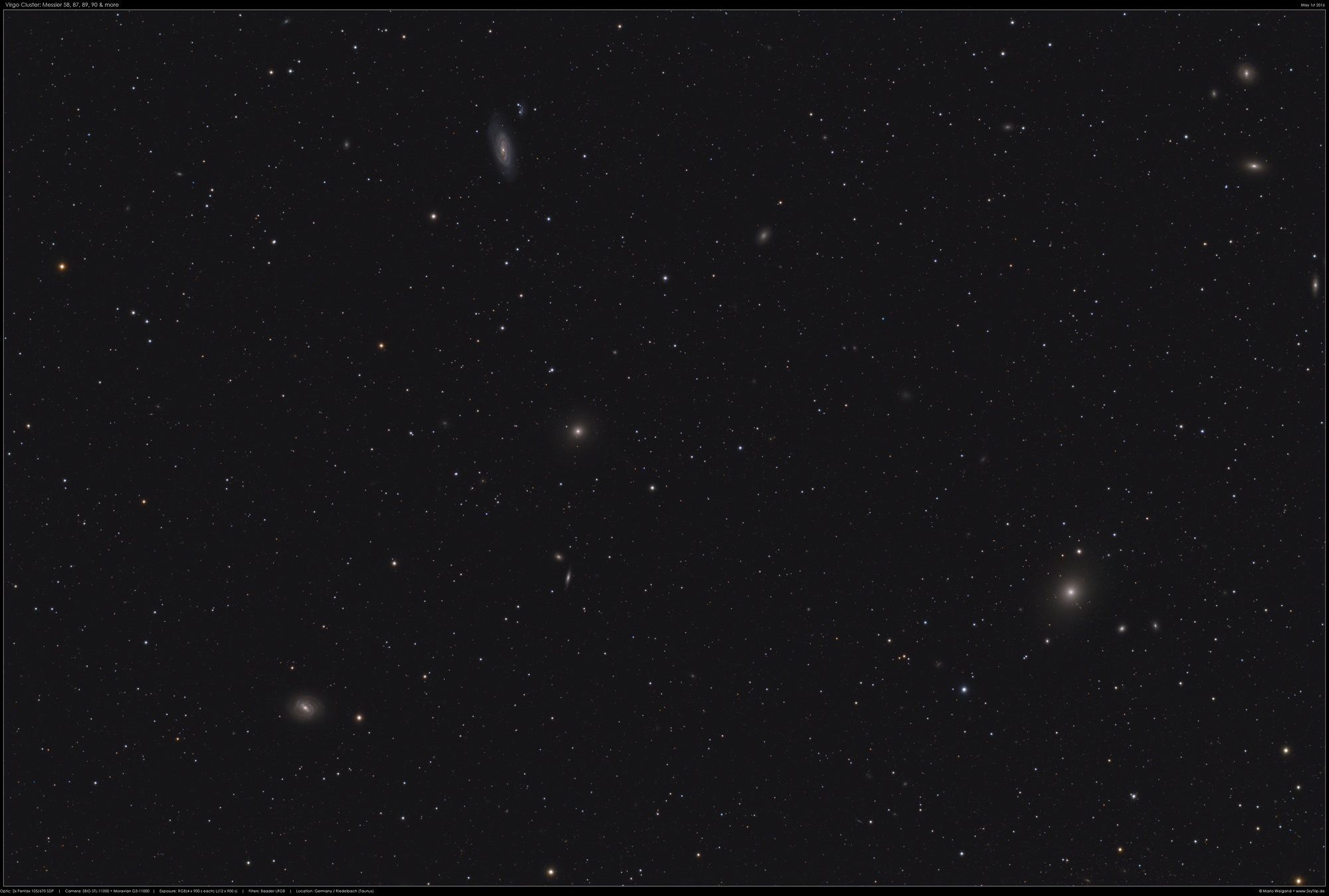 Virgohaufen: Galaxien M58, M87, M89 & M90