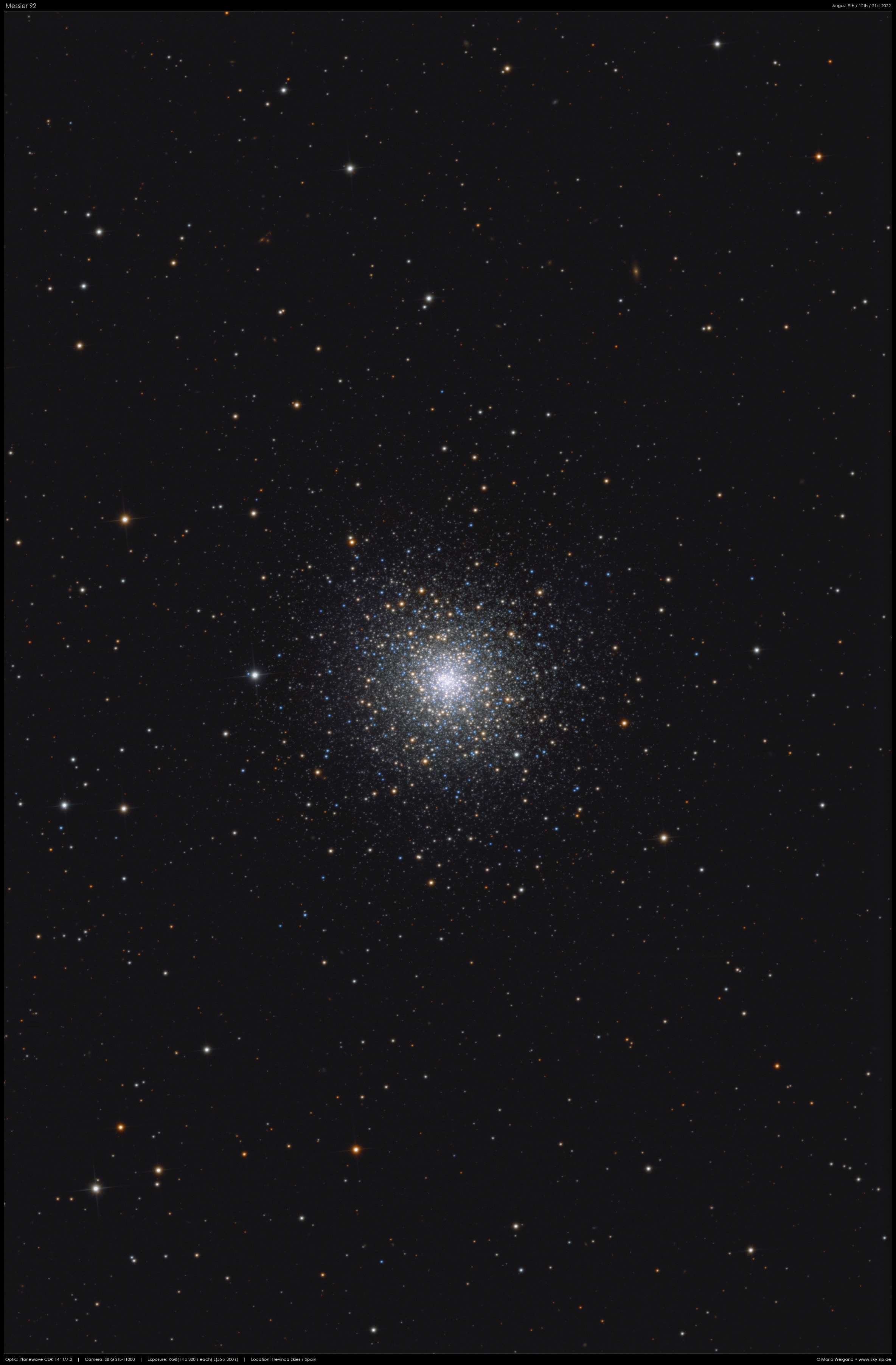 Messier 92 - Kugelsternhaufen im Herkules