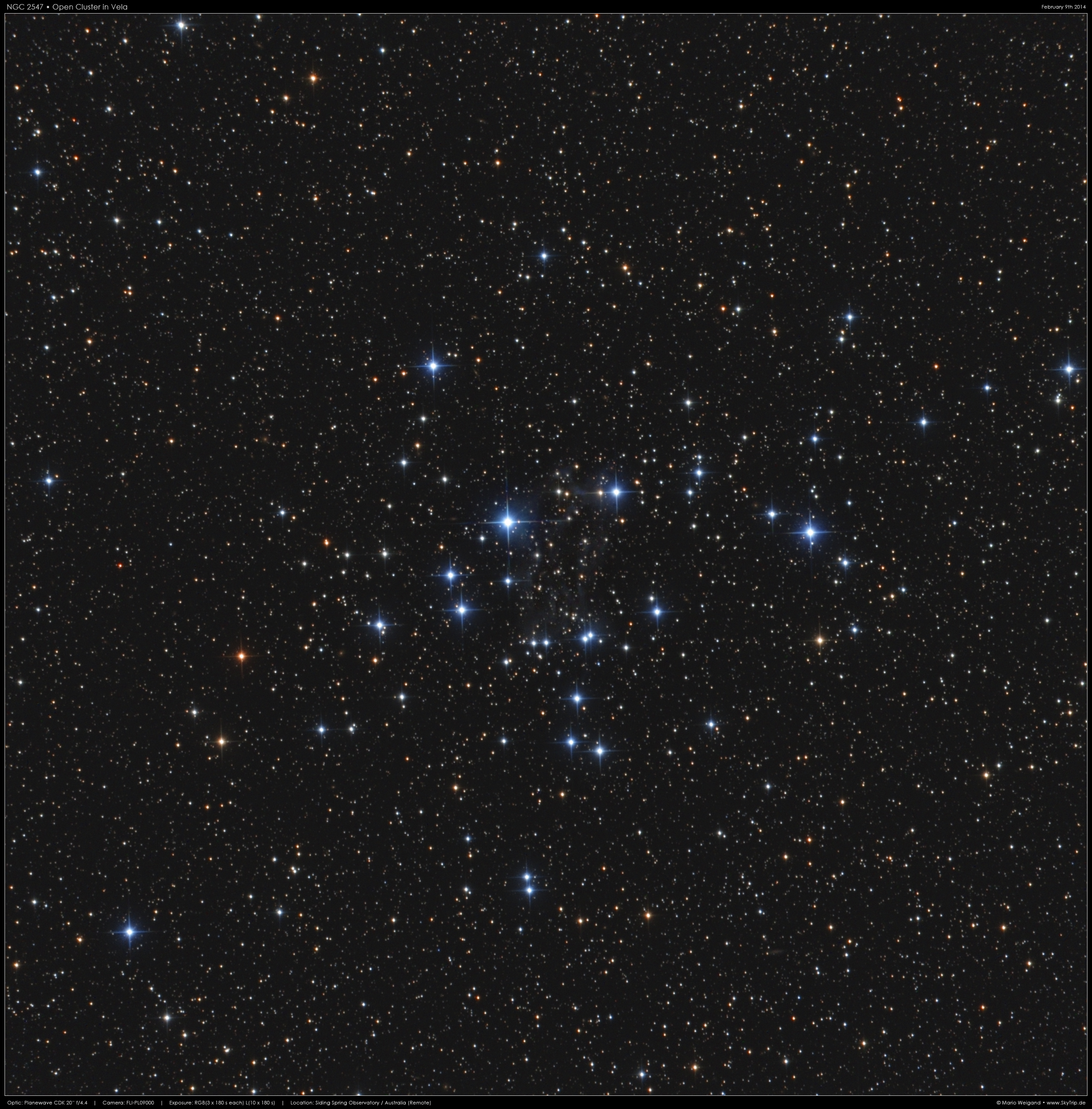 NGC 2547 in Vela