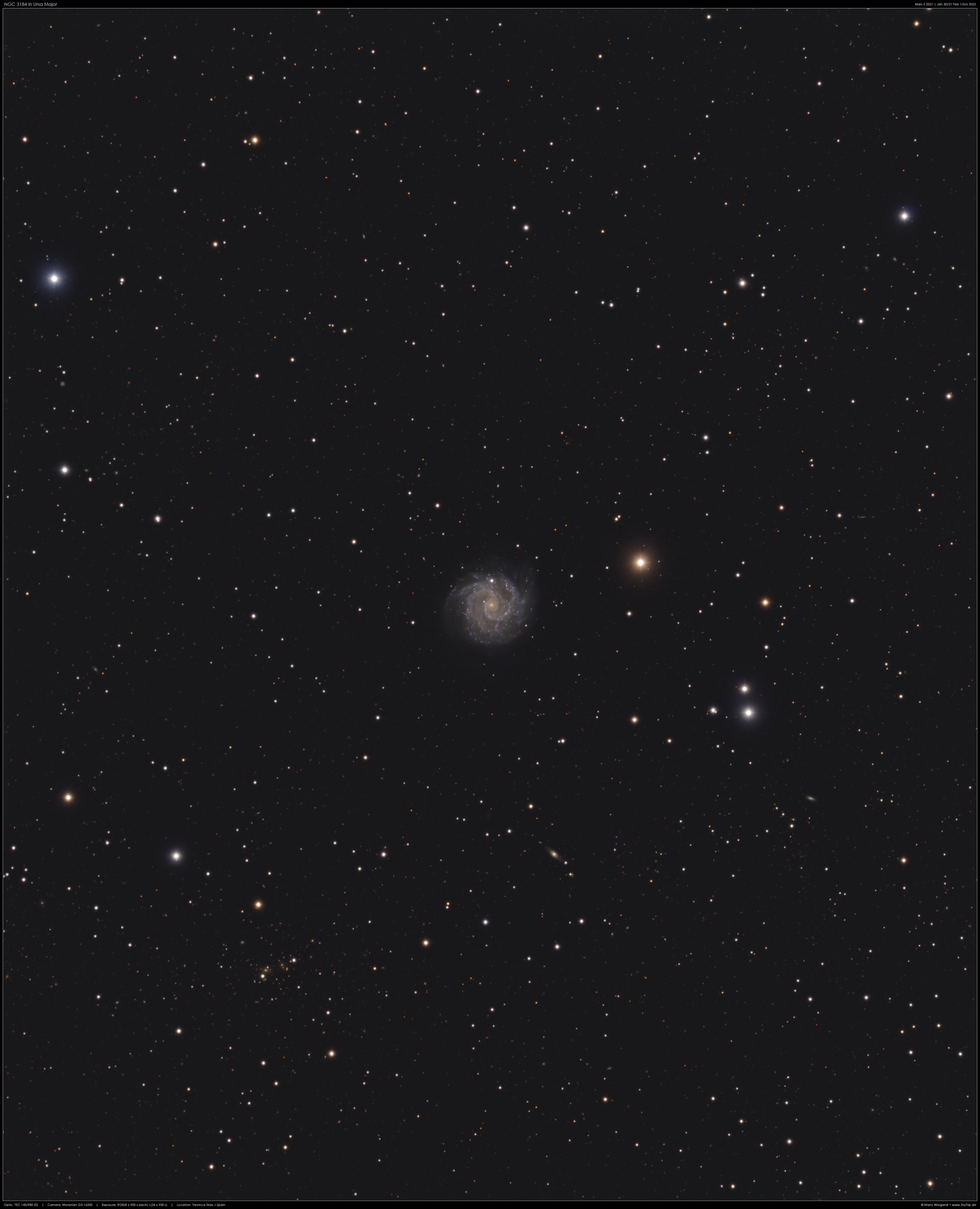 Balkenspirale NGC 3184 in Ursa Major