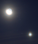 Mond und Venus bei M44