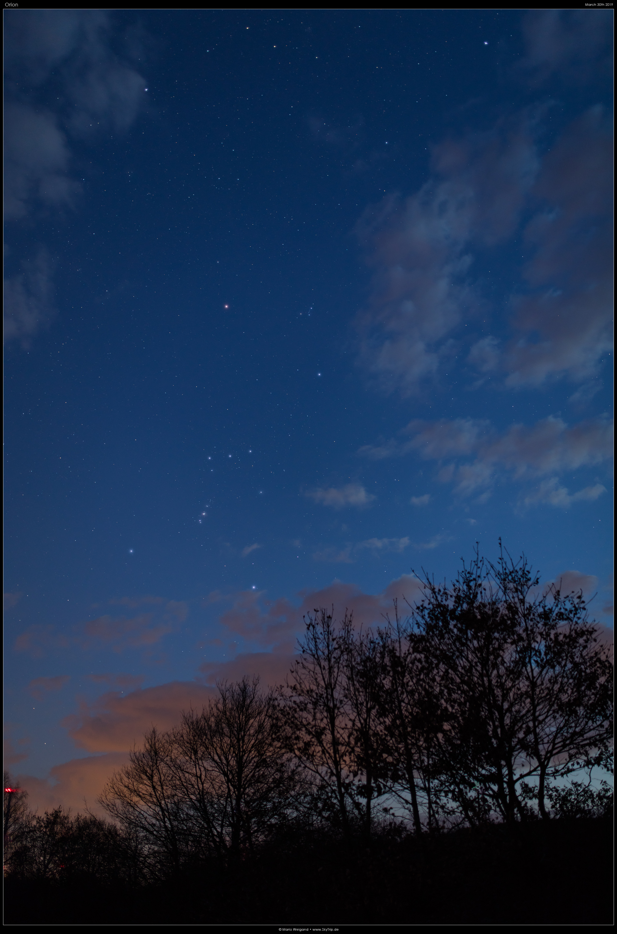 Sternbild Orion am Frühlingshimmel