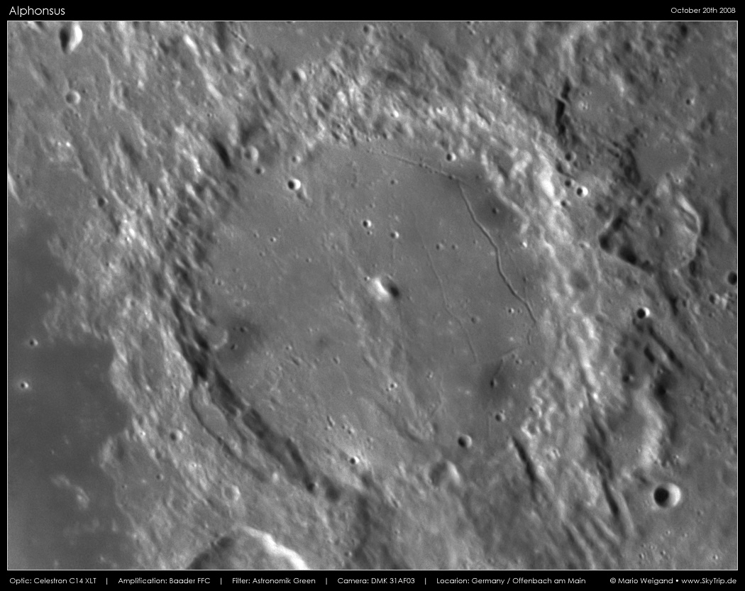 Mondfoto: Krater Alphonsus