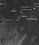 Landestellen: Apollo 11, Surveyor 5 & Ranger 8