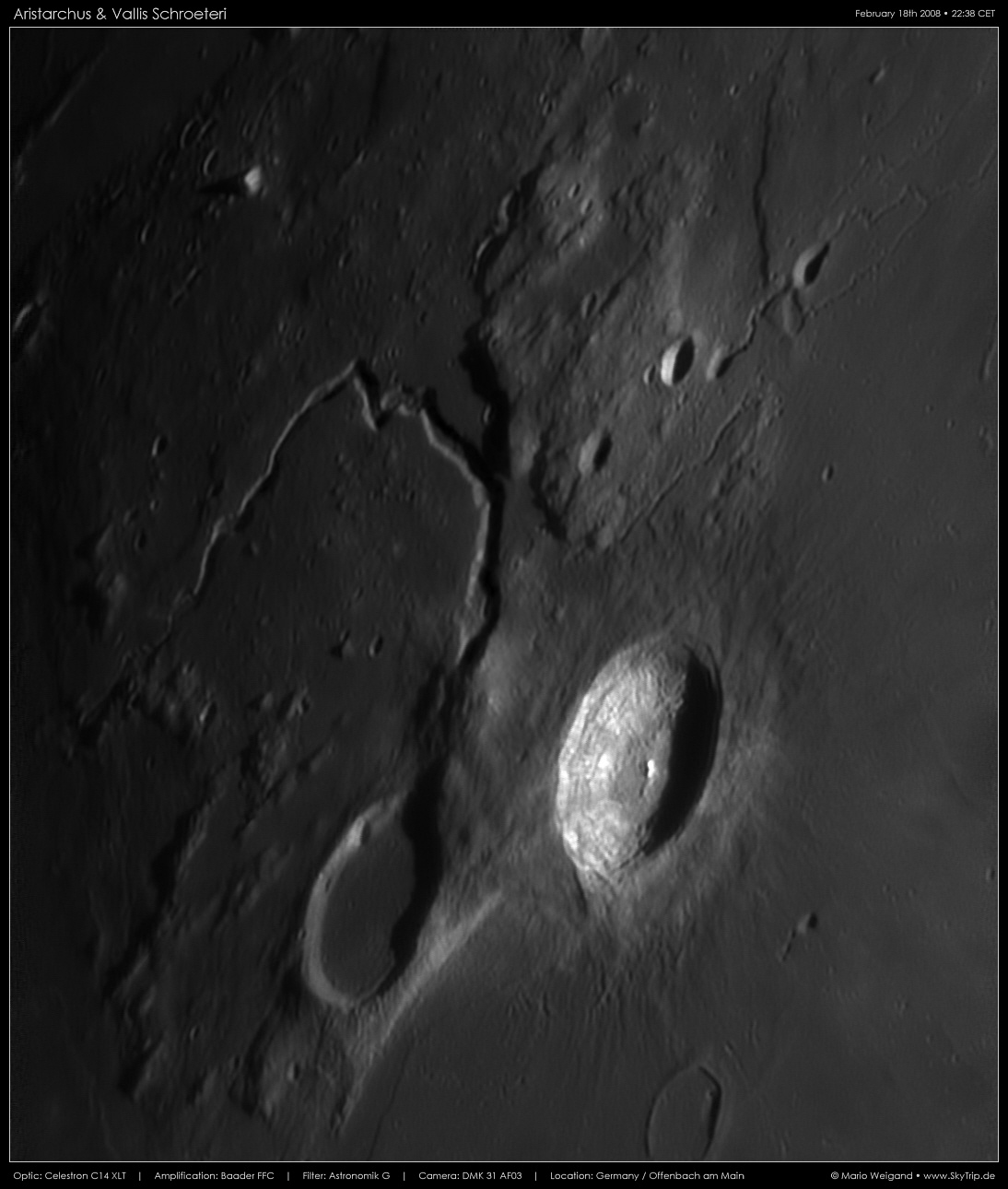 Mondfoto: Aristarchus & Vallis Schroeteri