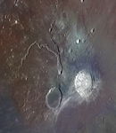 Mondkrater Aristarchus & Vallis Schroeteri in Falschfarben