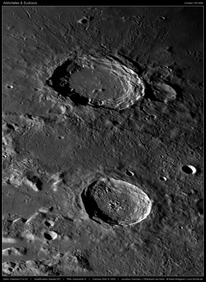 Mondfoto: Krater Aristoteles & Eudoxus