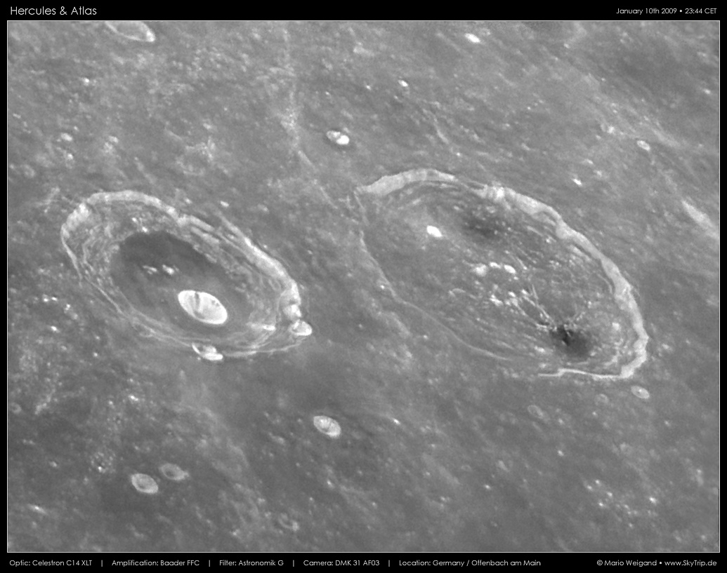Mondfoto: Krater Atlas & Herkules bei Vollmond