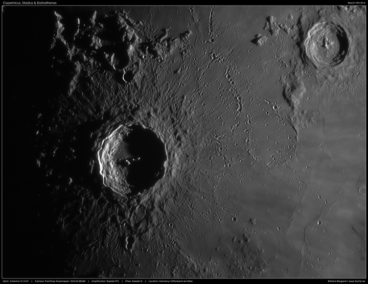 Mondfoto: Kopernikus, Stadius & Eratosthenes