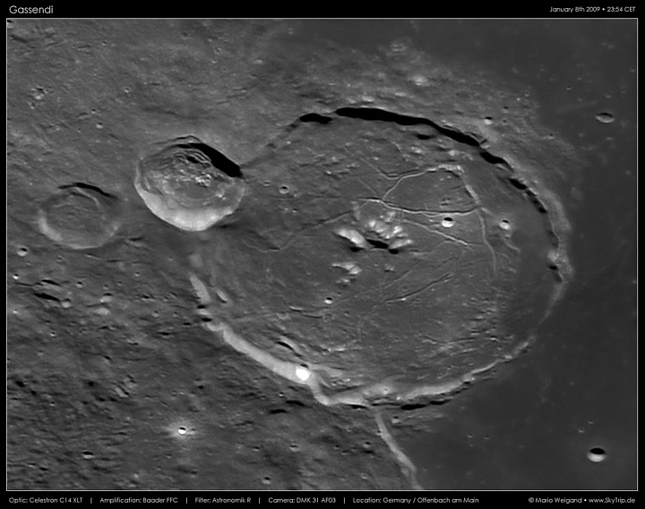 Mondfoto: Krater Gassendi