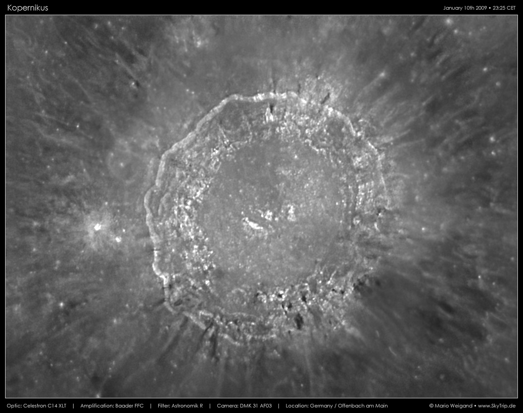 Mondfoto: Krater Kopernikus bei Vollmond