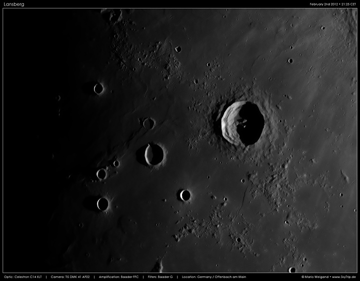 Mondfoto: Krater Lansberg