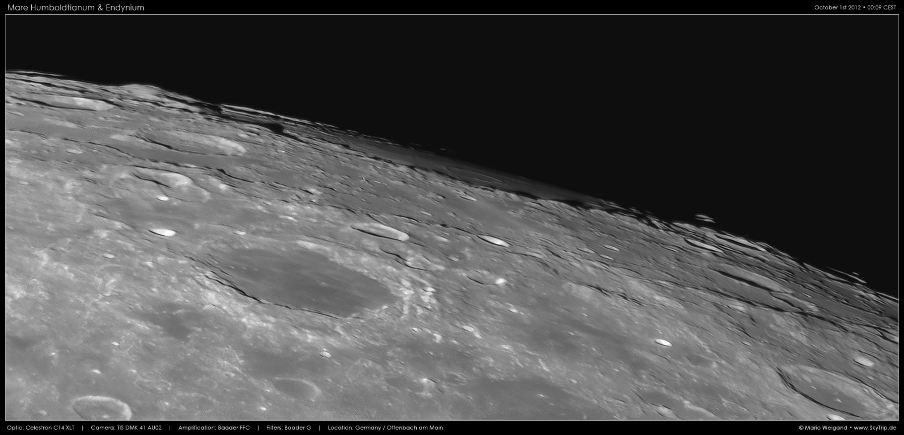 Mondfoto: Mare Humboldtianum & Endymion