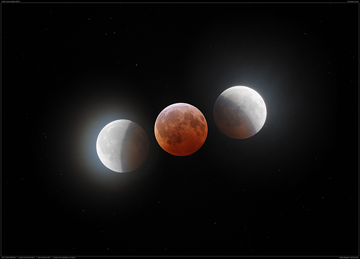 Collage der totalen Mondfinsternis am 21. Dezember 2010