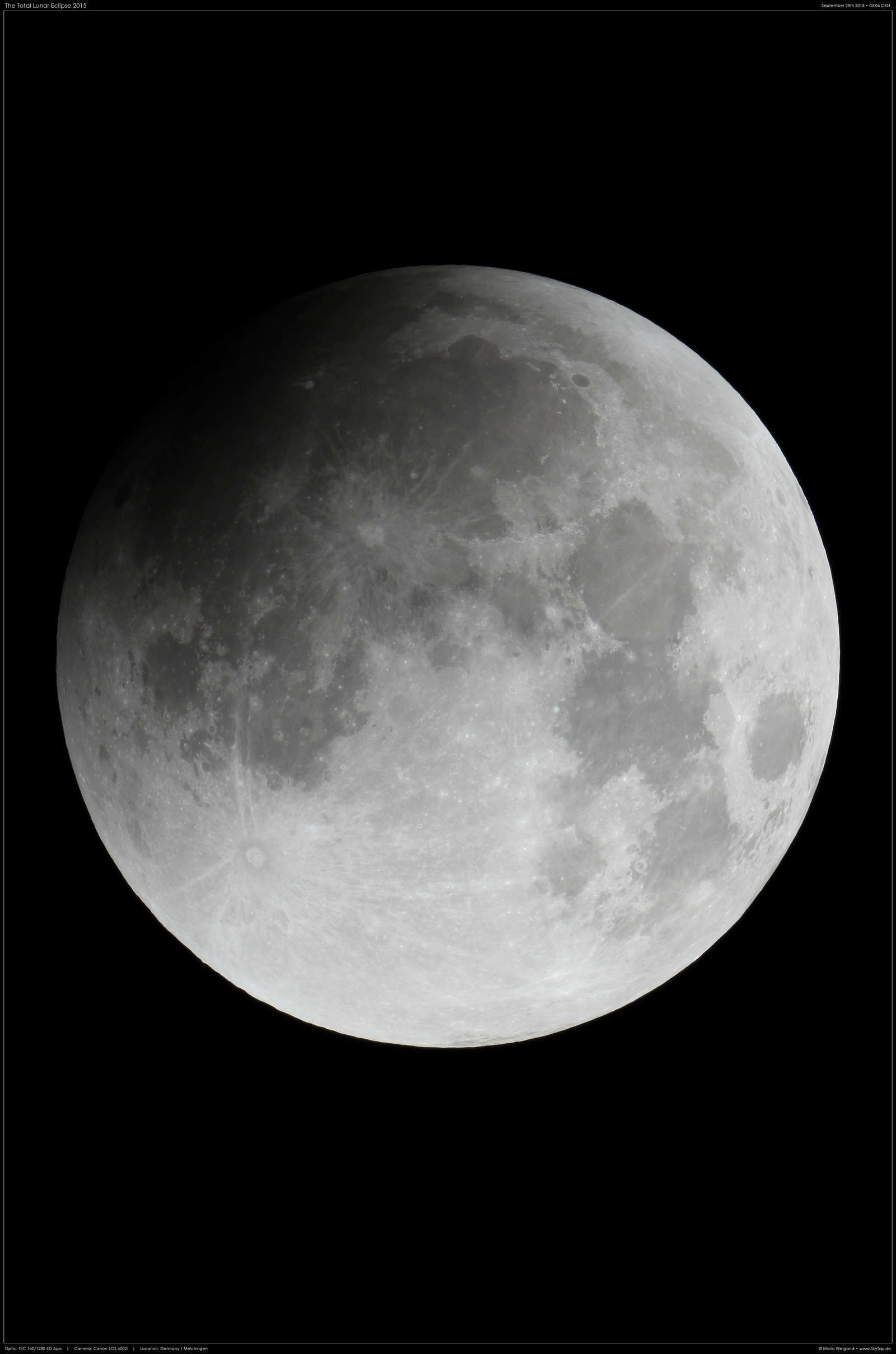 Mondfinsternis 2015 - Komplett im Halbschatten