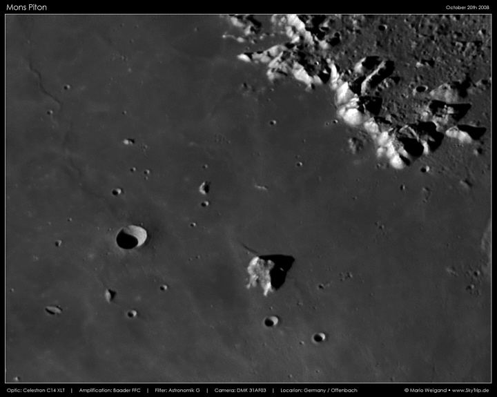 Mondfoto: Berg Mons Piton