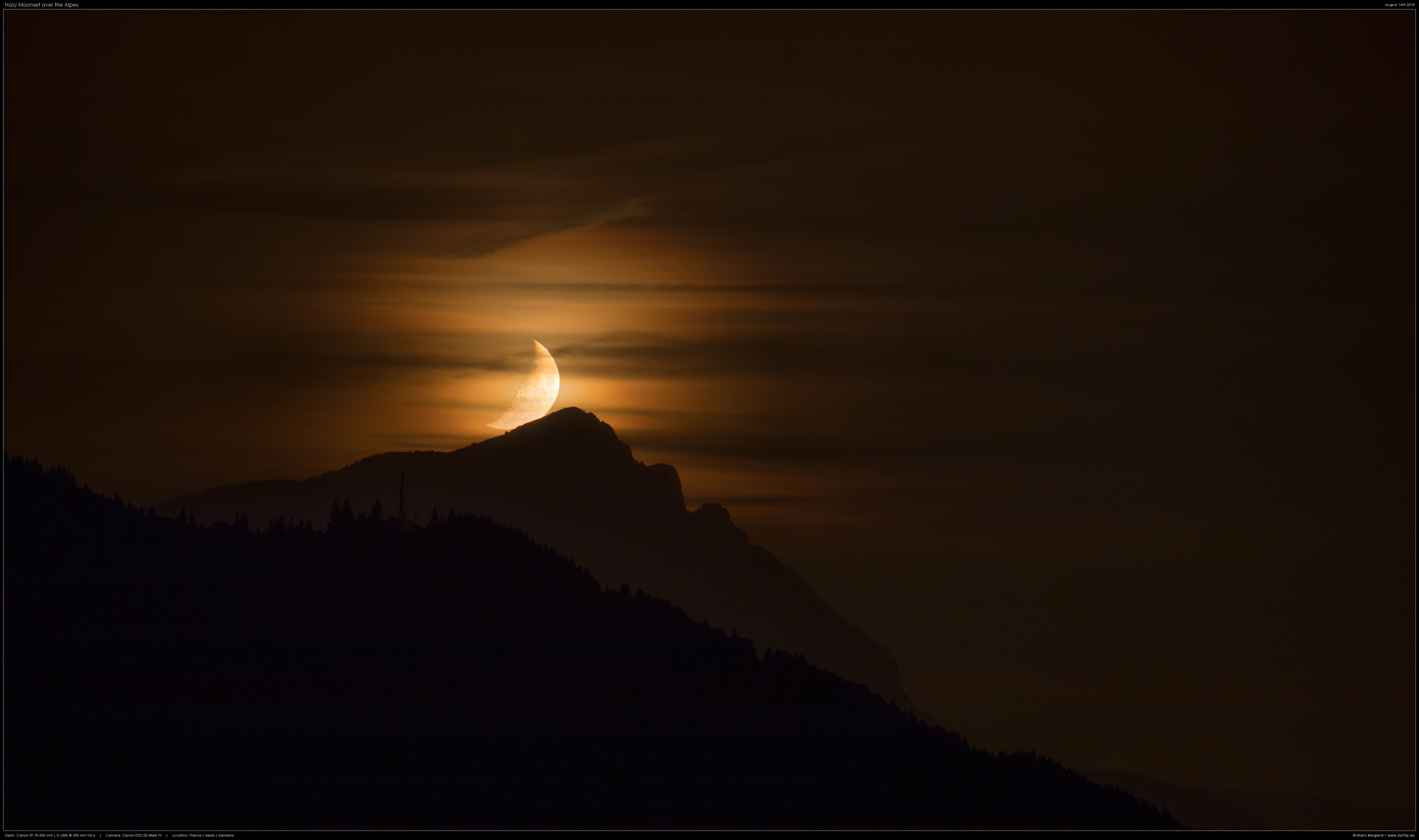 Monduntergang über den Alpen