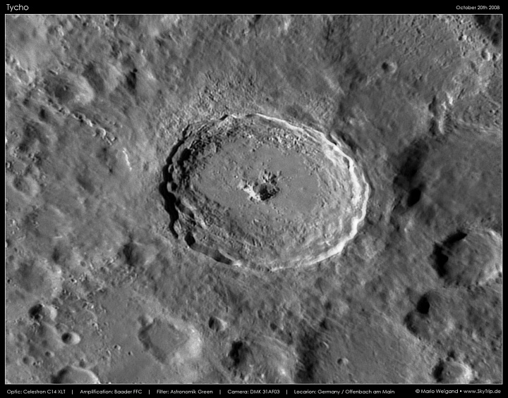 Mondfoto: Krater Tycho