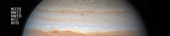 Jupiters nördlicher temperierter Bereich.