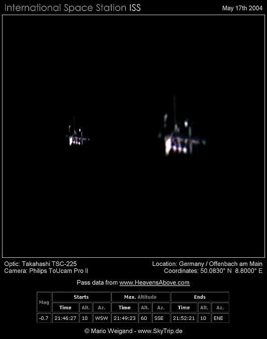 Die Internationale Raumstation am 17.05.2004
