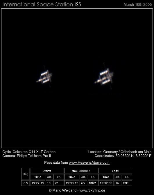 Die Internationale Raumstation am 15.03.2005