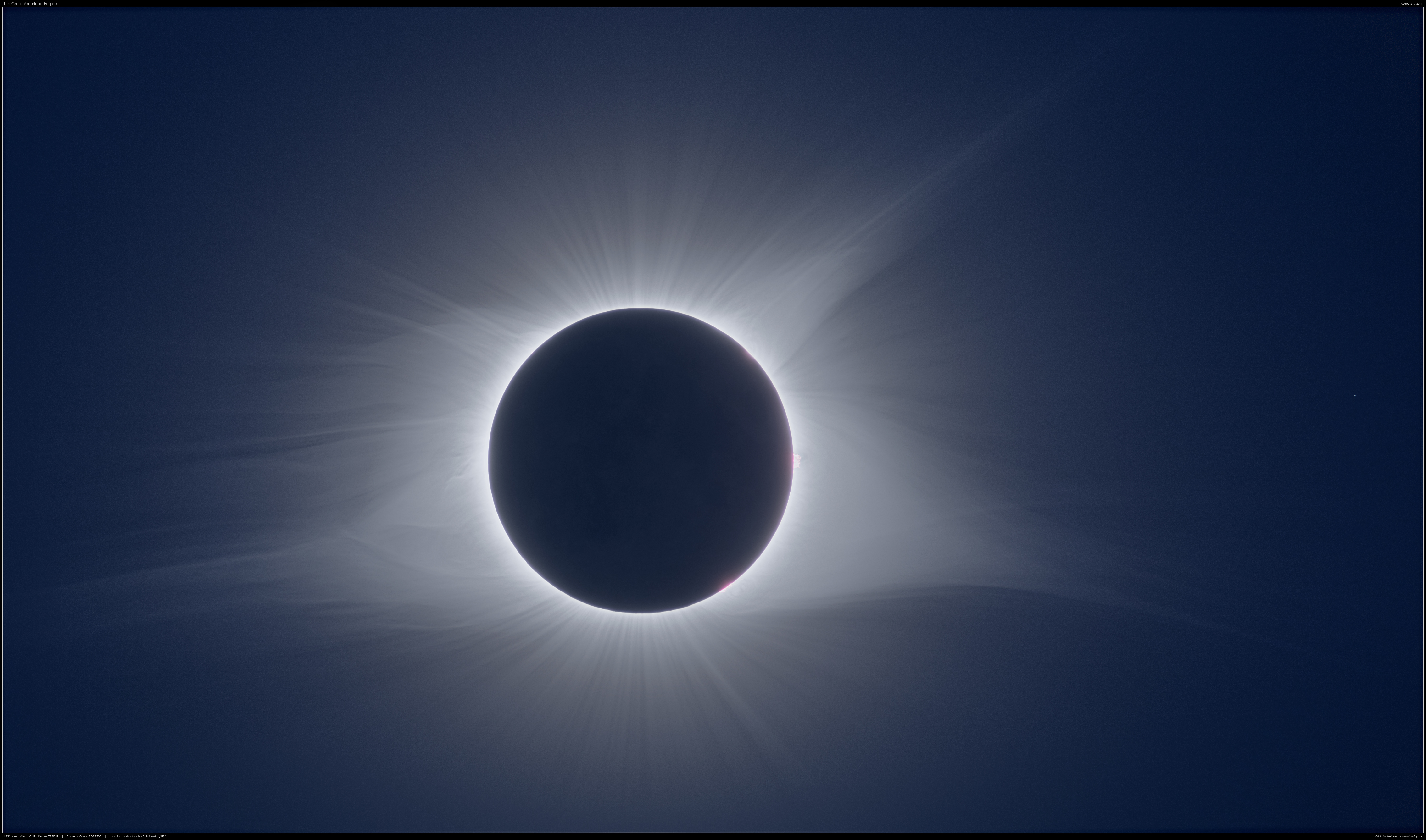 Sonnenfinsternis 2017 - Totalitt: HDR-Komposit der Korona